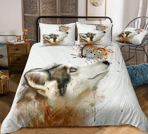 Butterfly And Wolf Bedding Set - Beddingify