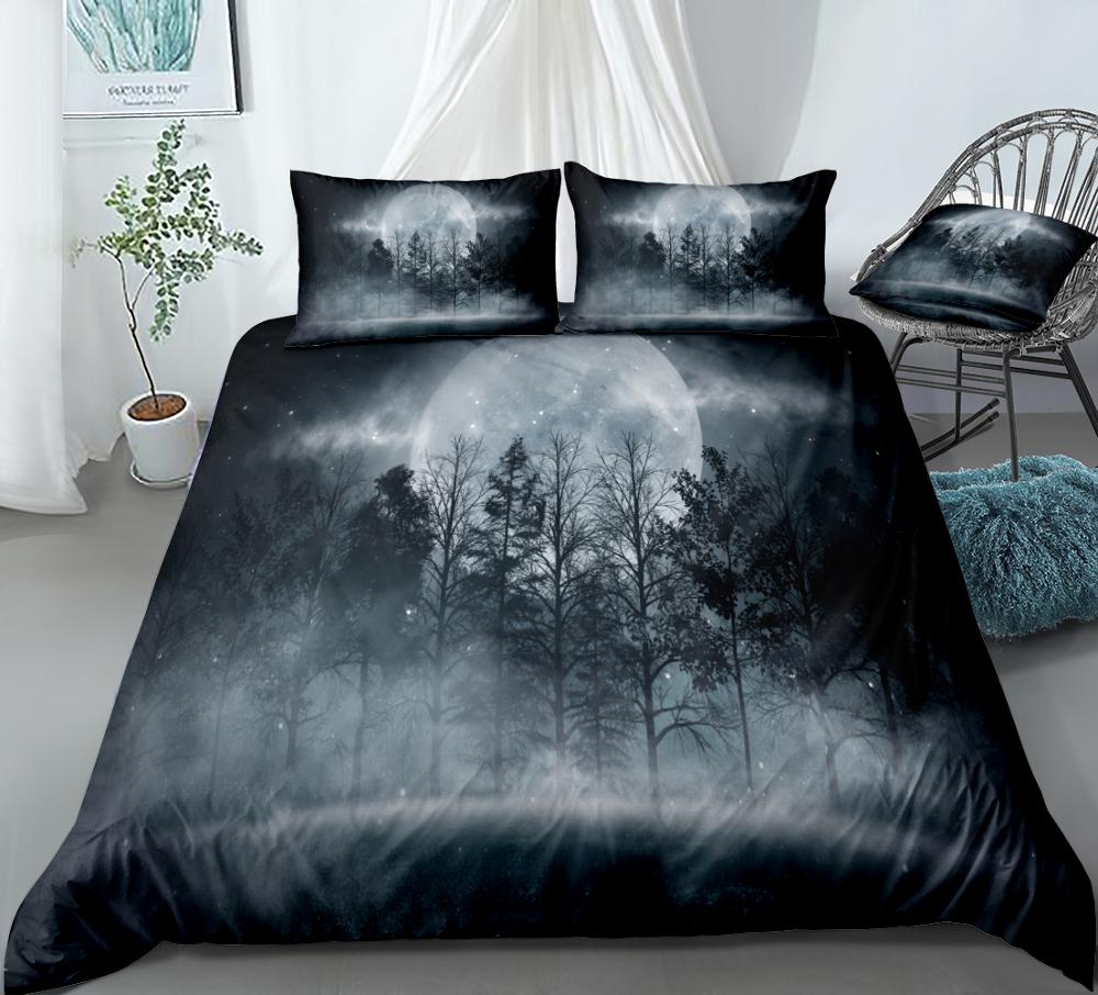 Moon Night Forest Bedding Set - Beddingify