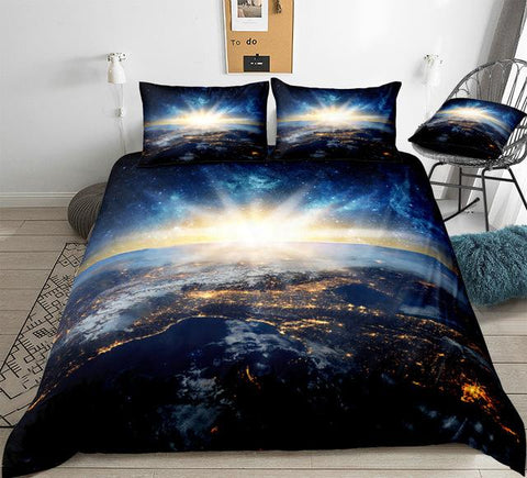 Image of Earth From Galaxy Comforter Set - Beddingify