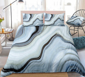 Black Blue Marble Bedding Set - Beddingify