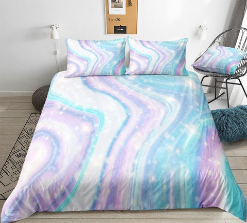 Image of Purple Blue Marble Bedding Set - Beddingify