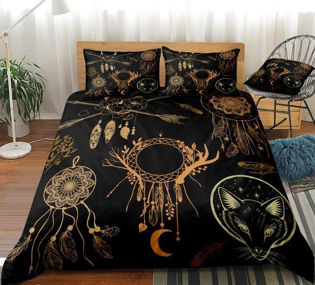 Black Feather Dreamcatcher Comforter Set - Beddingify
