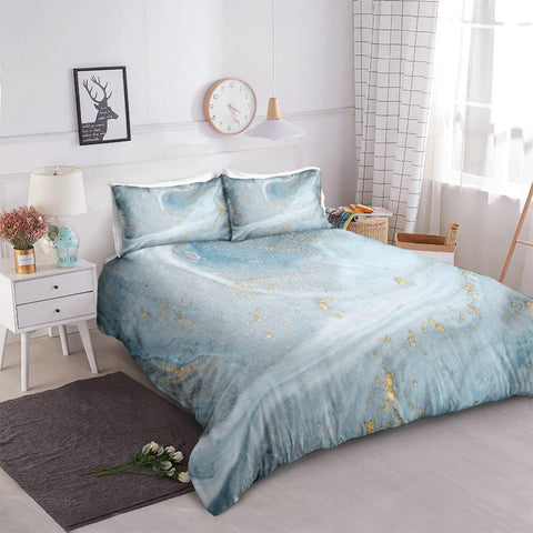 Image of Grey Liquid Marble Comforter Set - Beddingify