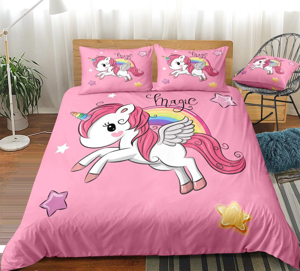 Pink Magic Unicorn Comforter Set - Beddingify