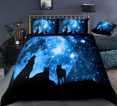 Image of Galaxy Wolves Bedding Set - Beddingify