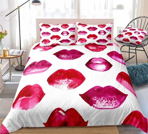 Image of Hot Red Lips Bedding Set - Beddingify