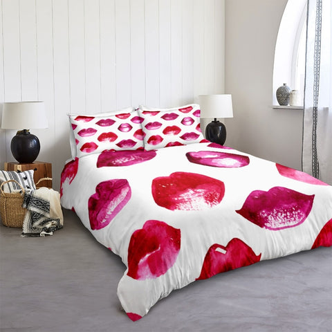 Image of Hot Red Lips Bedding Set - Beddingify