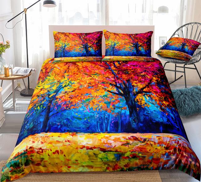 Autumn Maple Trees Comforter Set - Beddingify
