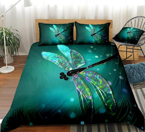 Green Dragonfly Comforter Set - Beddingify