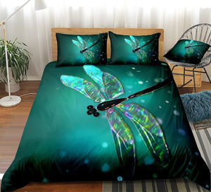 Green Dragonfly Bedding Set - Beddingify