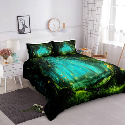 Image of Forest Night Comforter Set - Beddingify