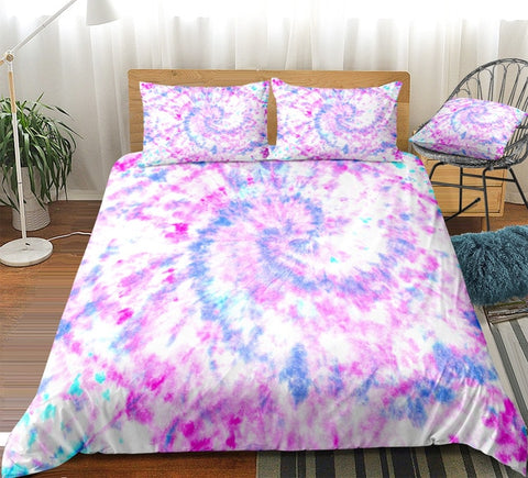 Image of Purple Blue Tie Dye Bedding Set - Beddingify