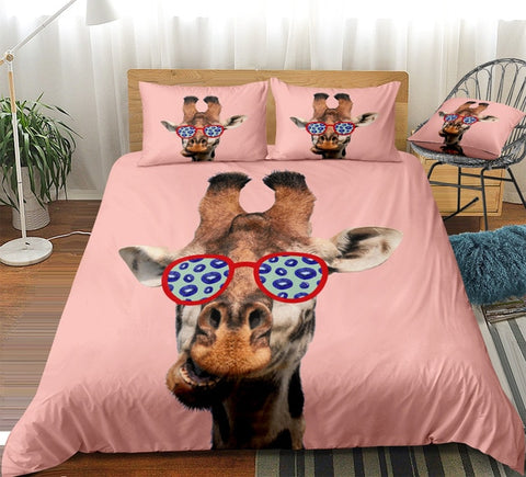 Image of Giraffe Cartoon Bedding Set - Beddingify