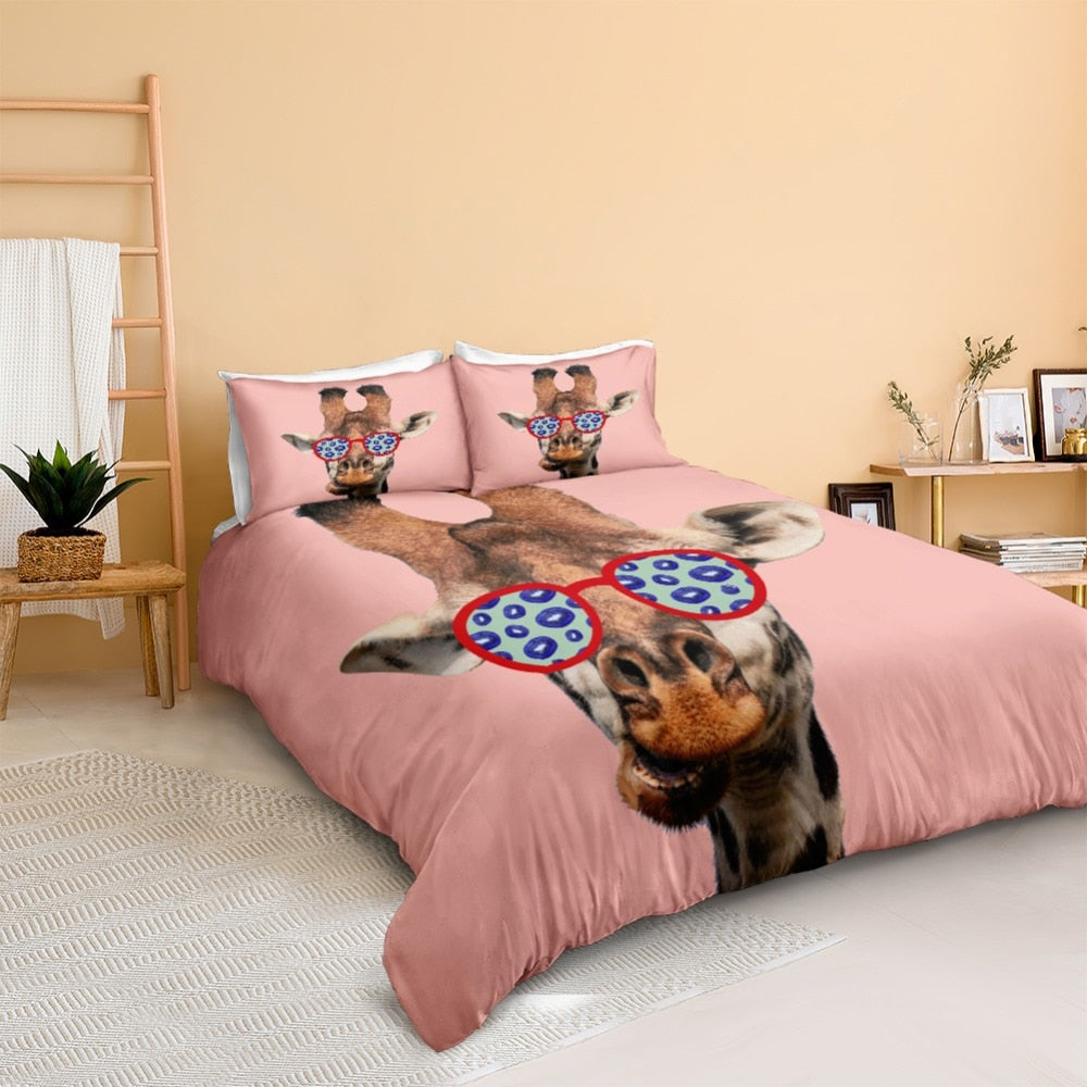 Giraffe Cartoon Bedding Set - Beddingify