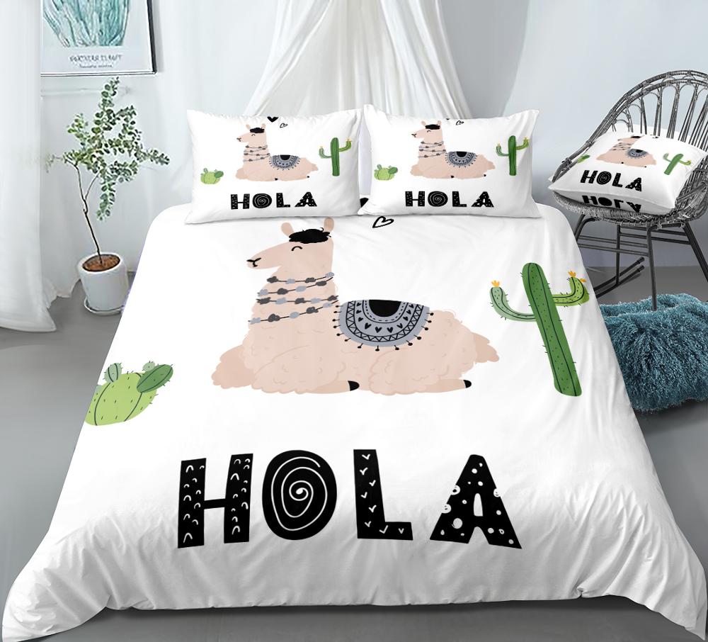 Cartoon Llama Bedding Set - Beddingify