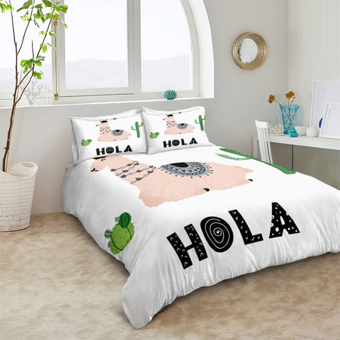 Image of Cartoon Llama Bedding Set - Beddingify