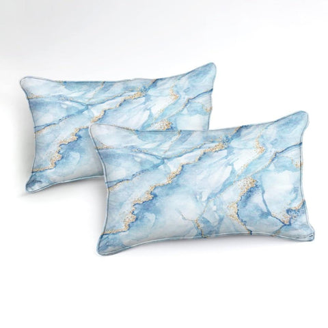 Image of Light Blue Marble Comforter Set - Beddingify