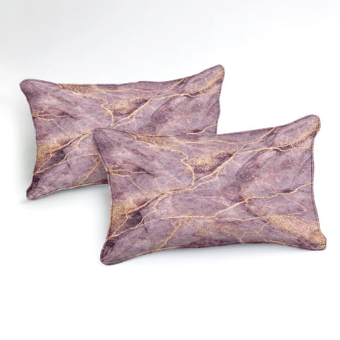 Image of Purple Red Marble Bedding Set - Beddingify