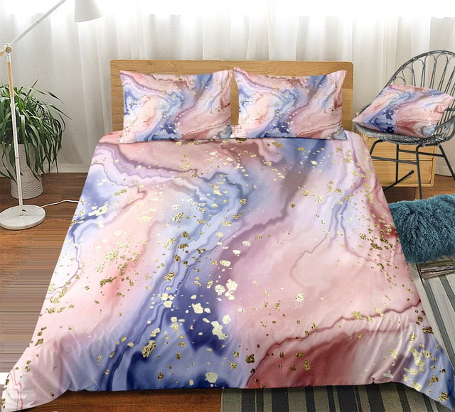 Pink Purple Quicksand Bedding Set - Beddingify