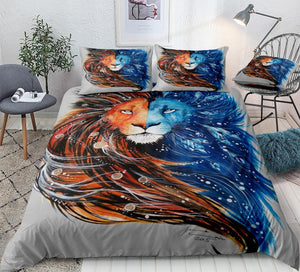 Ice Fire Lion Bedding Set - Beddingify