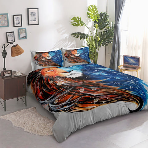 Image of Ice Fire Lion Bedding Set - Beddingify