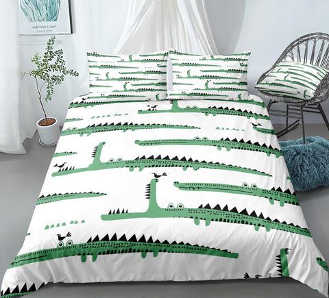 Image of Cartoon Crocodile Bedding Set - Beddingify