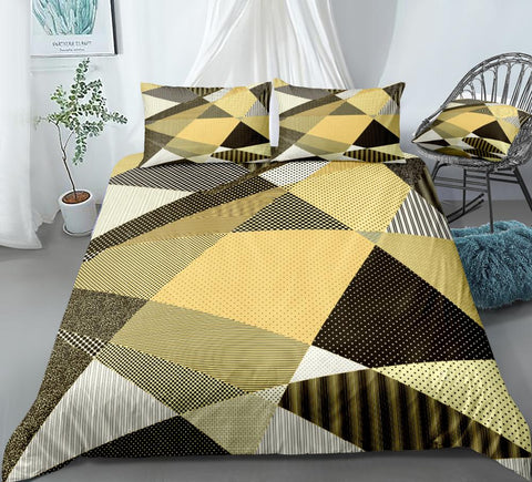 Image of Yellow Geometric Bedding Set - Beddingify