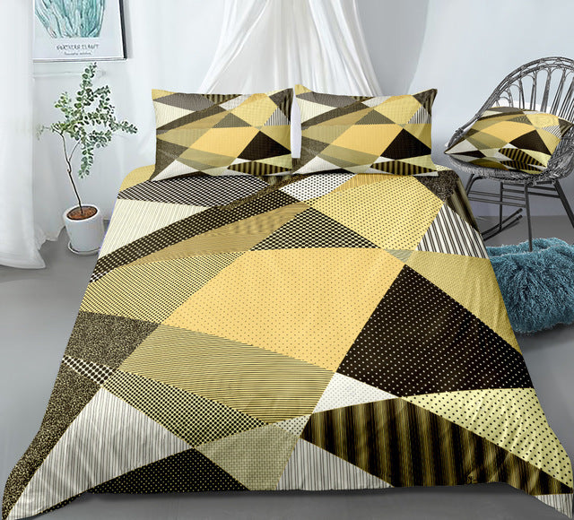 Yellow Geometric Bedding Set - Beddingify