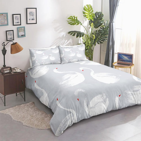 Image of White Swans Bedding Set - Beddingify