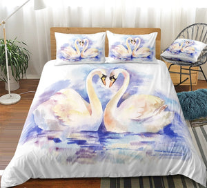 Couple Swans Bedding Set - Beddingify
