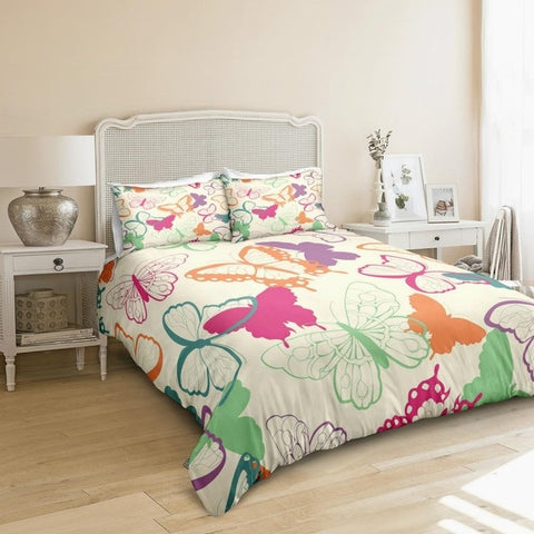Image of Colorful Butterfly Bedding Set - Beddingify