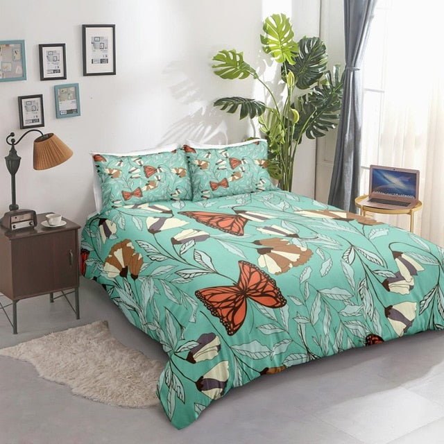 Floral Butterfly Bedding Set - Beddingify