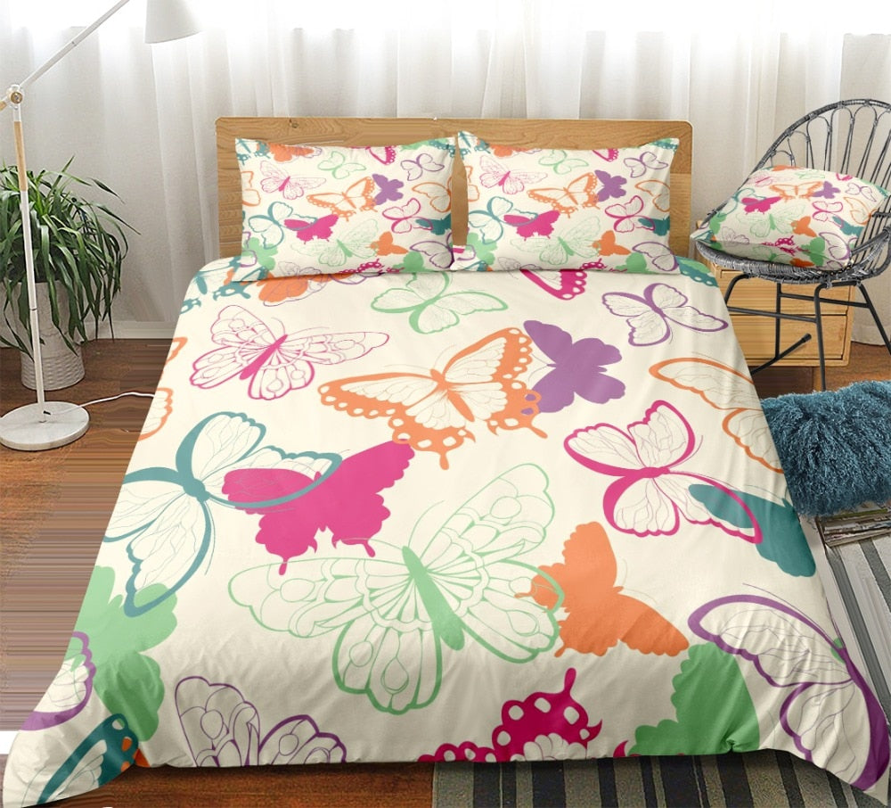 Colorful Butterfly Bedding Set - Beddingify