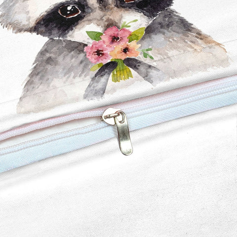 Image of Flower Raccoon Bedding Set - Beddingify
