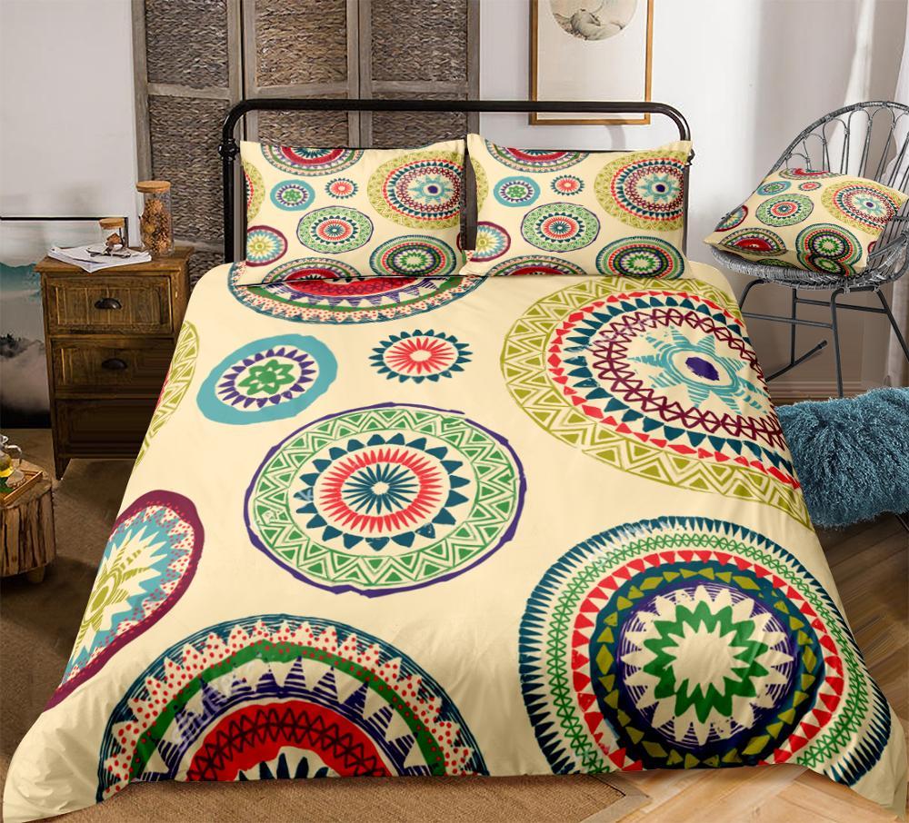 Yellow Circle Boho Comforter Set - Beddingify