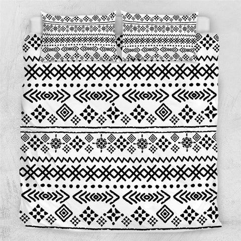 Image of Black White Aztec Comforter Set - Beddingify