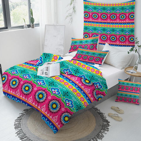 Image of Aztec Geometric Ethnic Comforter Set - Beddingify