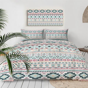 Blue Aztec Geometric Comforter Set - Beddingify