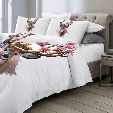 Image of Elk and Bird Bedding Set - Beddingify