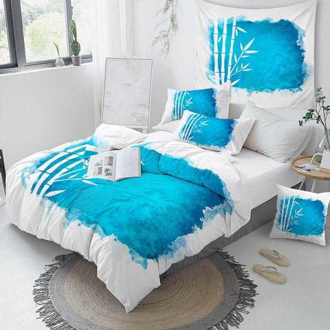 Image of Blue Bamboo Comforter Set - Beddingify