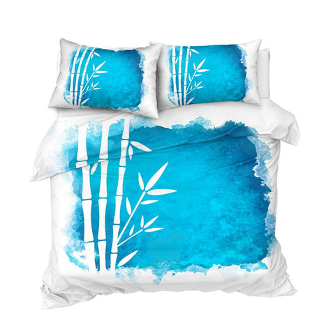 Image of Blue Bamboo Comforter Set - Beddingify