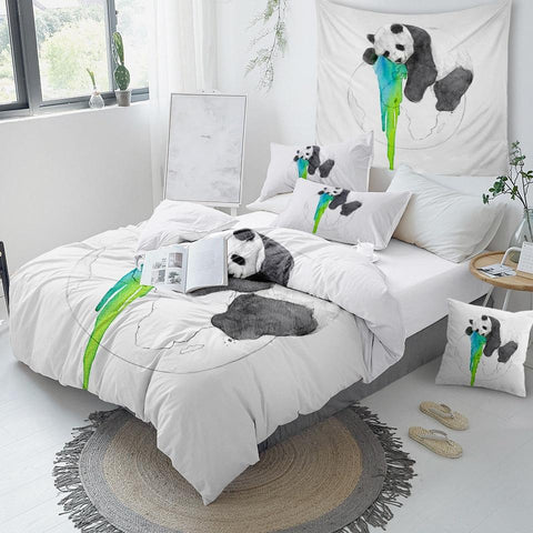 Image of Earth And Panda Comforter Set - Beddingify