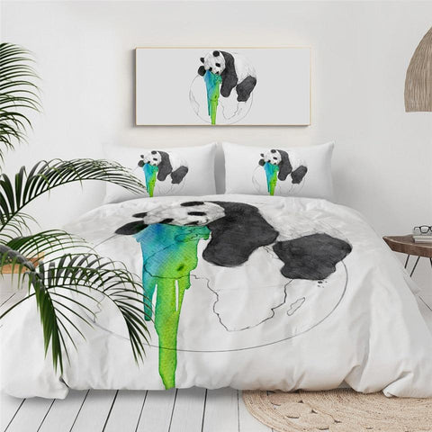 Image of Earth And Panda Comforter Set - Beddingify