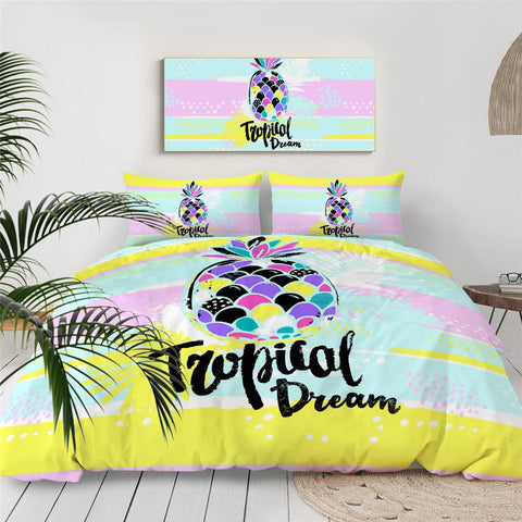 Image of Tropical Dream Pineapple Comforter Set - Beddingify