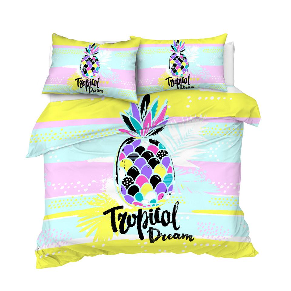 Tropical Dream Pineapple Comforter Set - Beddingify