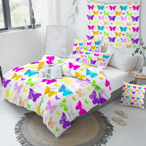 Image of Multicolor Butterflies Bedding Set - Beddingify