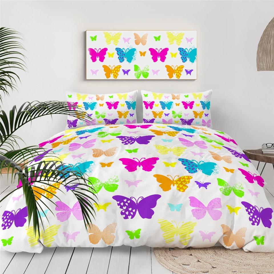 Multicolor Butterflies Comforter Set - Beddingify