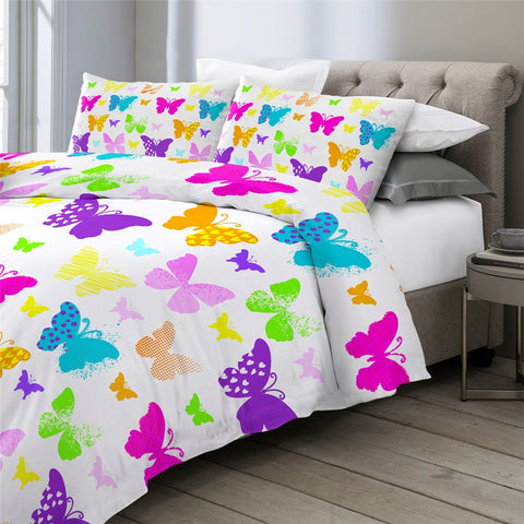 Image of Multicolor Butterflies Bedding Set - Beddingify