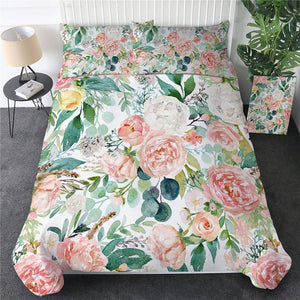 Painting Pastel Flowers Comforter Set - Beddingify