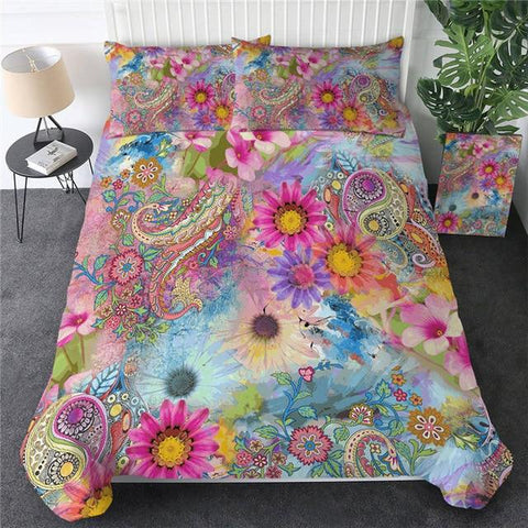 Image of Paisley Flowers Comforter Set - Beddingify